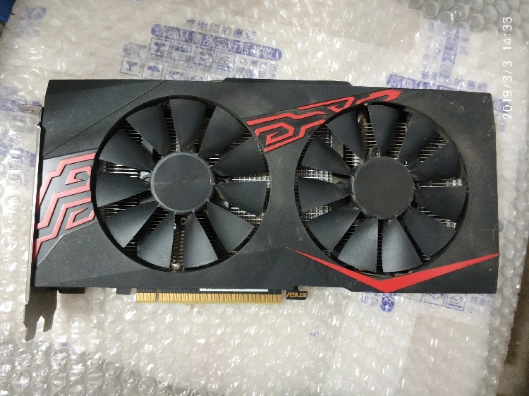 Asus Rx570 4g Raptor Game Card Used 90 New Graphics Cards Aliexpress