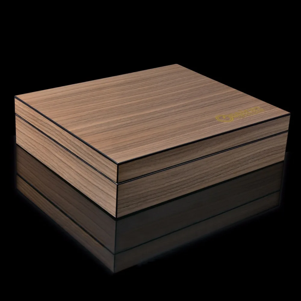 

High-end Burlywood Cedar Wood Small Size Cigar Humidor Nice Storage Box with Moisture Meter Moisturizing Device