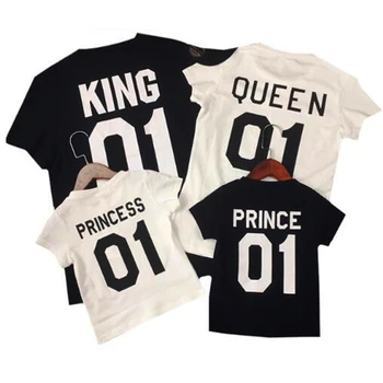 

Dad Mom Kid Matching Outfits Family Look Mommy and me Clothes Mother Daughter Dresses Fashion T-Shits King Queen Prince Princess