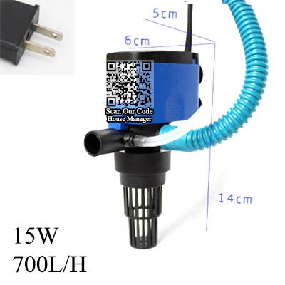 8 Вт 15 Вт 20 Вт 25 Вт 35 Вт водяной насос высокой мощности для аквариума морской коралловый риф аквариум, поток воды+ циркуляция+ фильтр, трубка для воды - Цвет: 15W US Plug adapter
