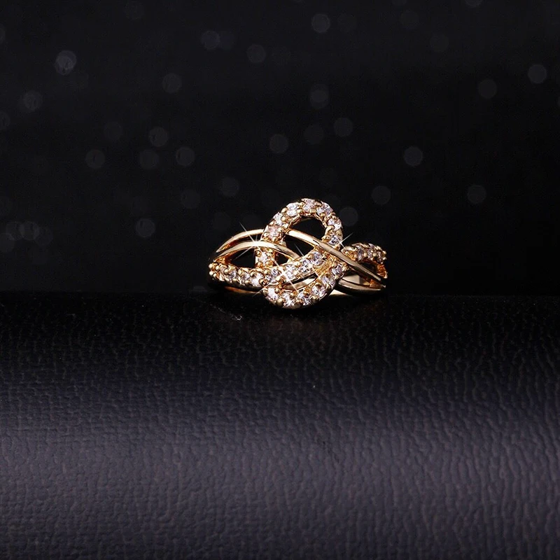 MxGxFam элегантные циркониевые кольца для женщин Повседневная одежда CZ Золото Цвет 18 К модные украшения AAA