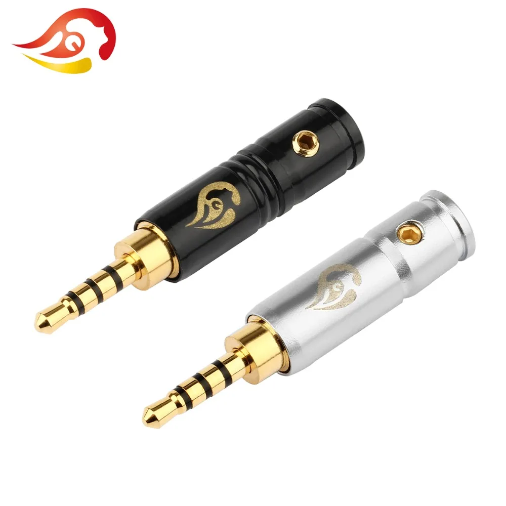 

QYFANG 2.5mm Plug Audio Jack 4 Pole Earphone Splice Adapter DIY HiFi Headphone Solder Wire Connector Repair Gold Plated Plugs