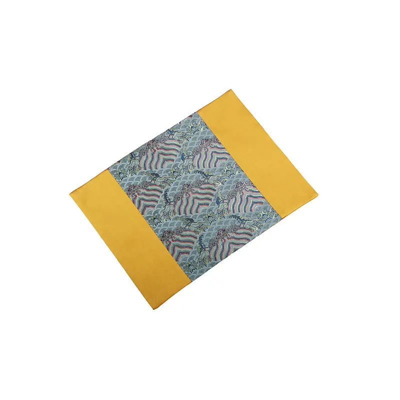 

Table pad top grade kitchen decoration Chinese traditional style classical silk brocade fabric customizd popular blue wave