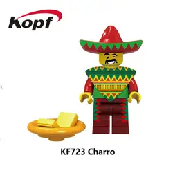Одна Распродажа супер герои мексиканский День Независимости Mariachi Charro здания Конструкторы фигурки для детей подарок игрушечные лошадки KF723