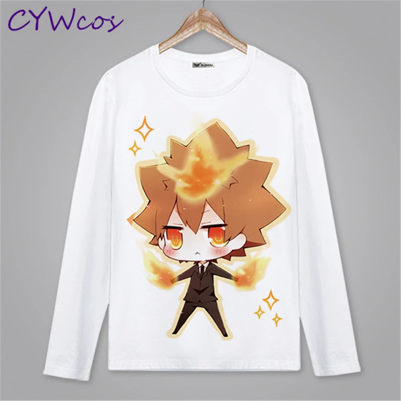 

HITMAN REBORN Sawada Tsunayoshi Hibari Kyoya Daily Sweatshirts Blouse Cosplay T-shirt Anime Print Spring Long Sleeves Top Shirt