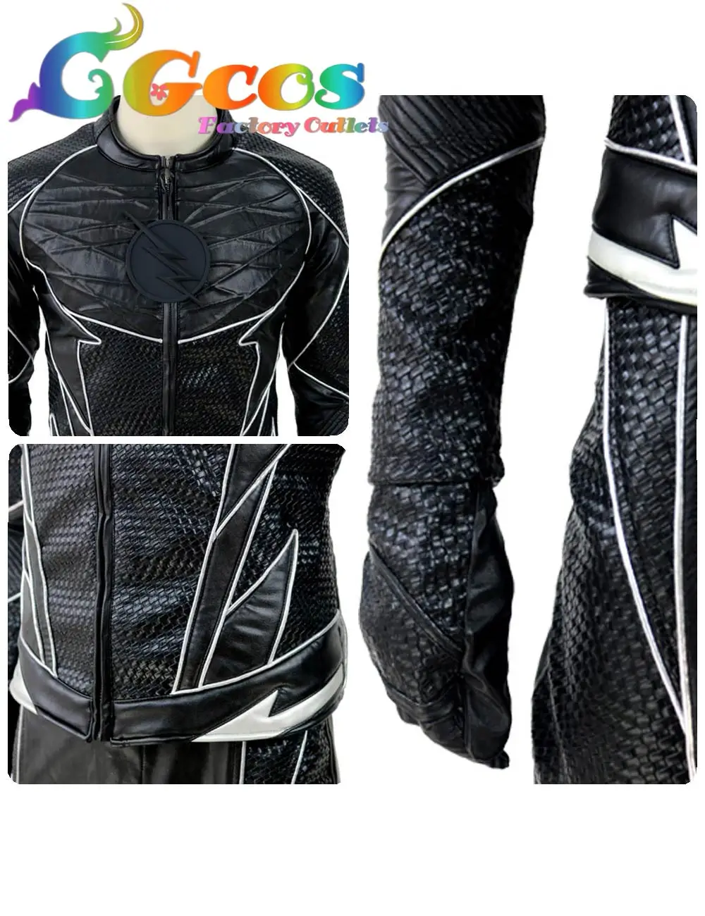 CGCOS Бесплатная доставка флэш-черный зум Косплэй PU Модный комбинезон для взрослых Для мужчин Карнавальный костюм для Хэллоуина Косплэй