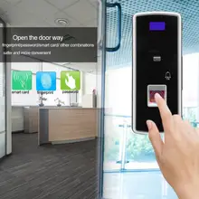 Black Double Glass Door Lock Smart Keyless Fingerprint Password Card Lock Touch Keypad No Punch Black Double Glass Door Lock Smart Keyless Fingerprint Password Card Lock Touch Keypad No Punch