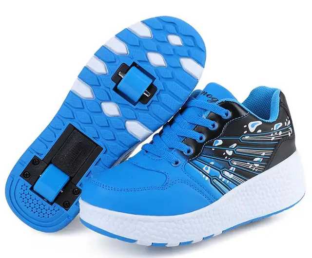 Wheel Shoe Children Shoes Fashion Kids Sneakers PU Leather Sports