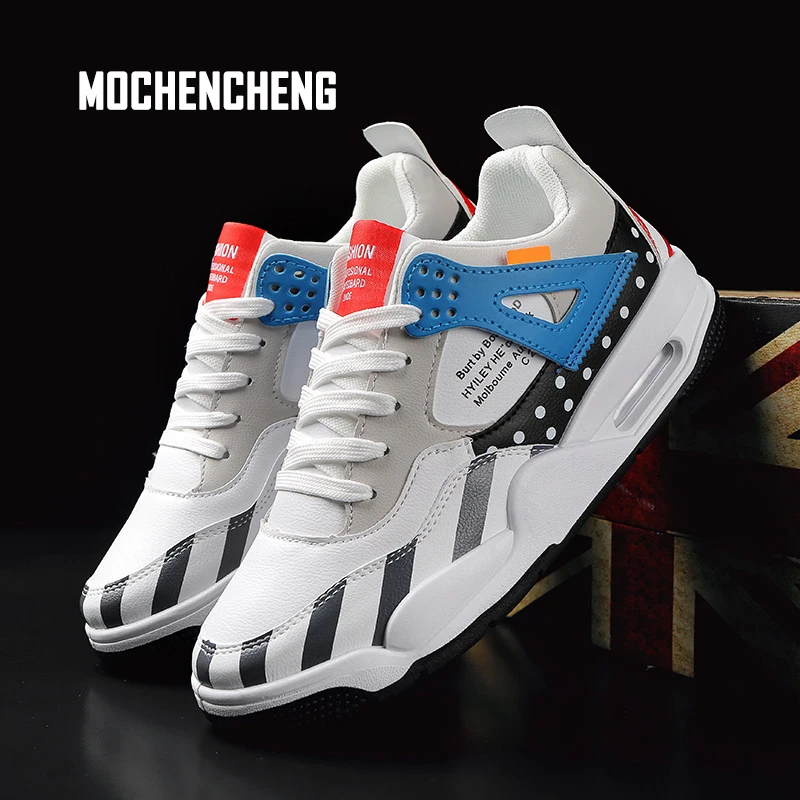 

Men Sneaker Chunky Dad Shoes Hip Hop Air Cushion Print Lace-up Platform Round Toe High Street Male Sneaker Rubber Shoes