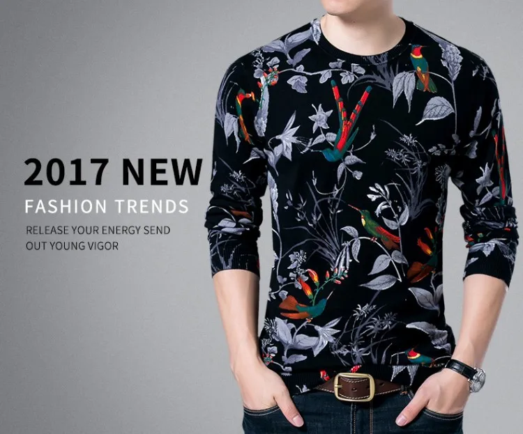Китайский стиль, изысканный 3D Цветочный узор, Модный повседневный вязаный свитер, осень, Новое поступление, качественный свитер для мужчин, pull homme