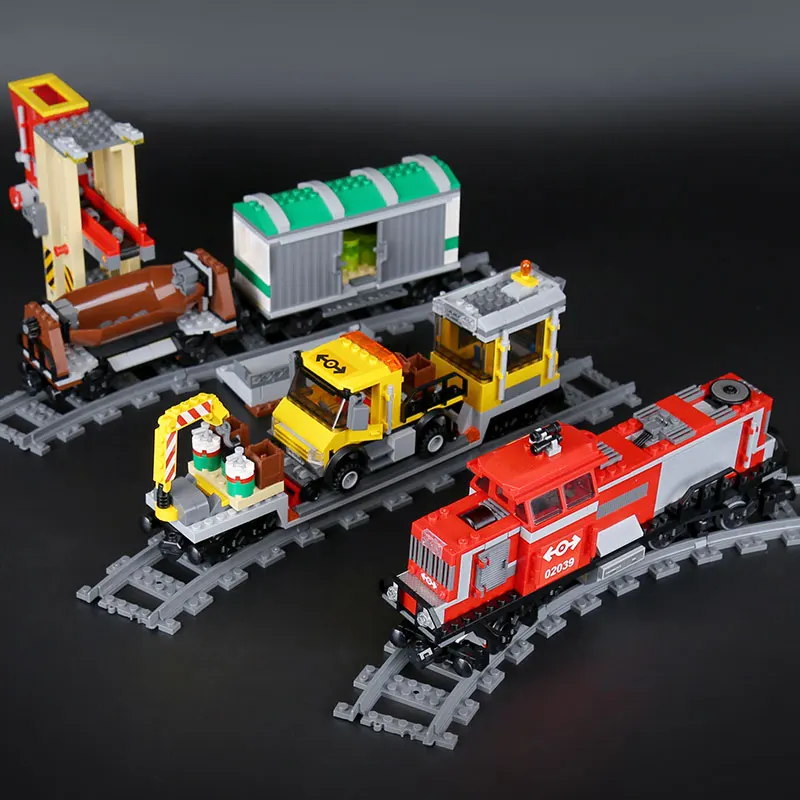 LELE City Series 02039 красный грузовой поезд набор 3677 Радиоуправляемый поезд самоблокирующиеся Кирпичи Строительные блоки Развивающие детские игрушки подарок