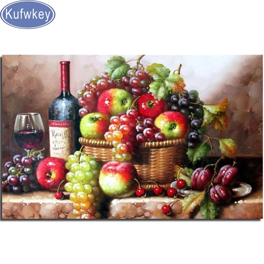 

Needlework DIY 5D resin diamond painting Fruits cross stitch full square diamond embroidery mosaic pattern for kitchen decor