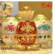 3 шт. многоцветный автоматический держатель для зубочисток коробка золотой тиснением роза украшения подарок корабля