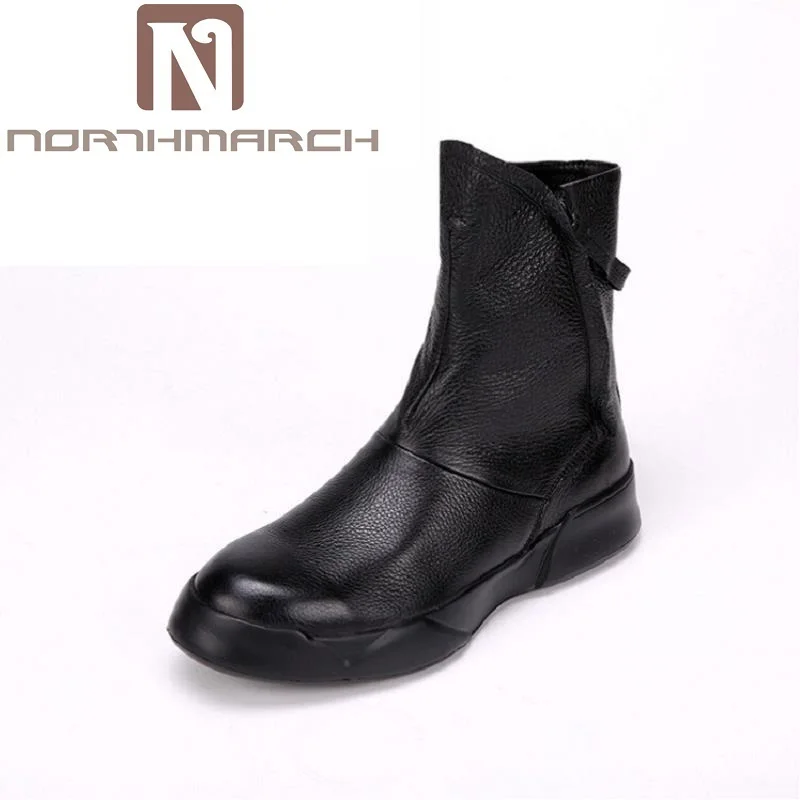 

NORTHMARCH Genuine Leather Men Boots Brand Winter Men's Zip Working Boots Shoes High Quality Men Ankle Boots botas masculinas