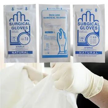

5Pairs Disposable gloves surgical gloves sterile surgery natural latex non-toxic comfortable and firm