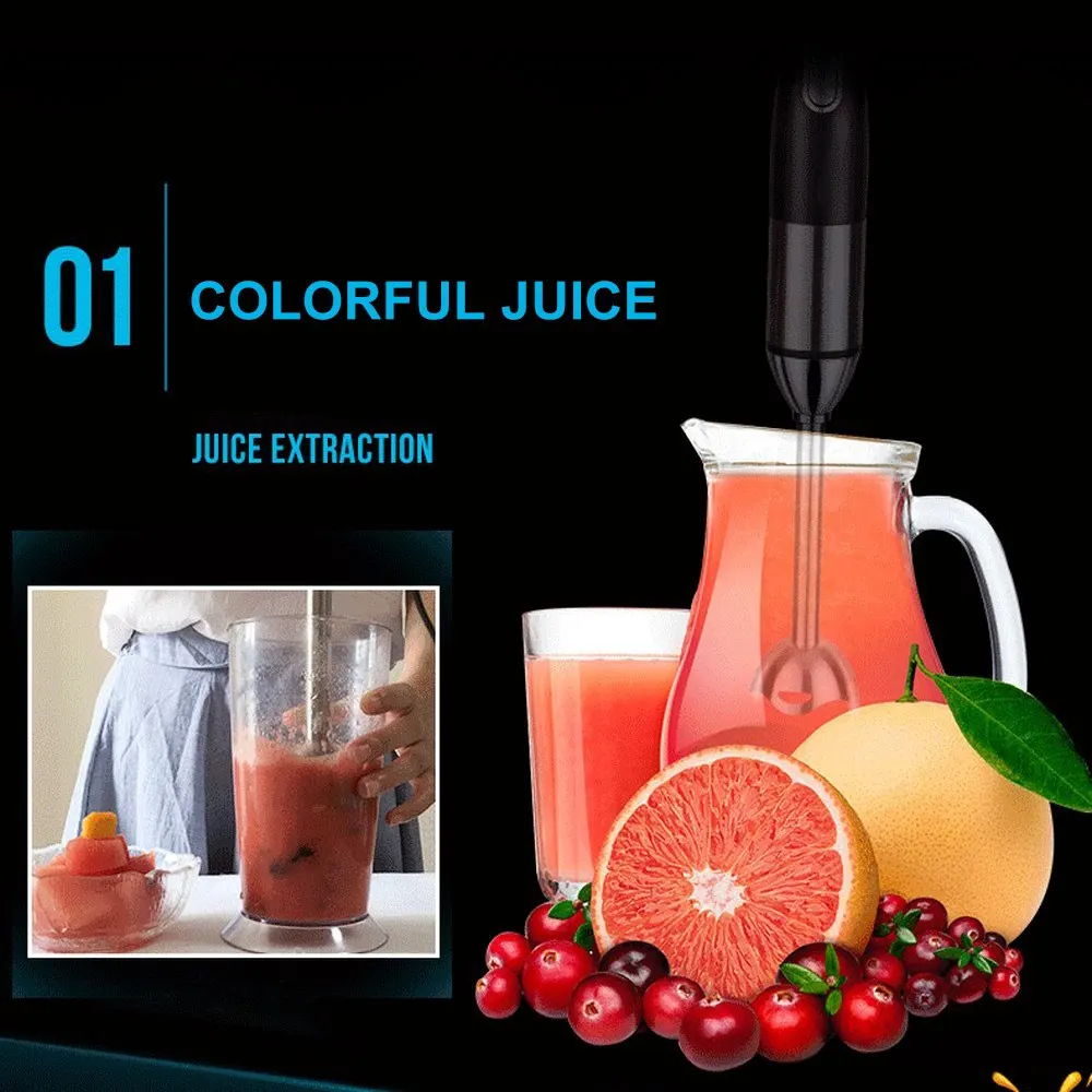  4 In 1 Portable Hand Blender Immersion Blender for Kitchen Food Processor Stick with Chopper Whisk  - 33053936827