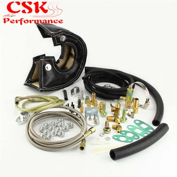 

T3 T4 Complete Turbo Oil Line Inlet Drain Return Kit + T3 Blanket Heat Cover