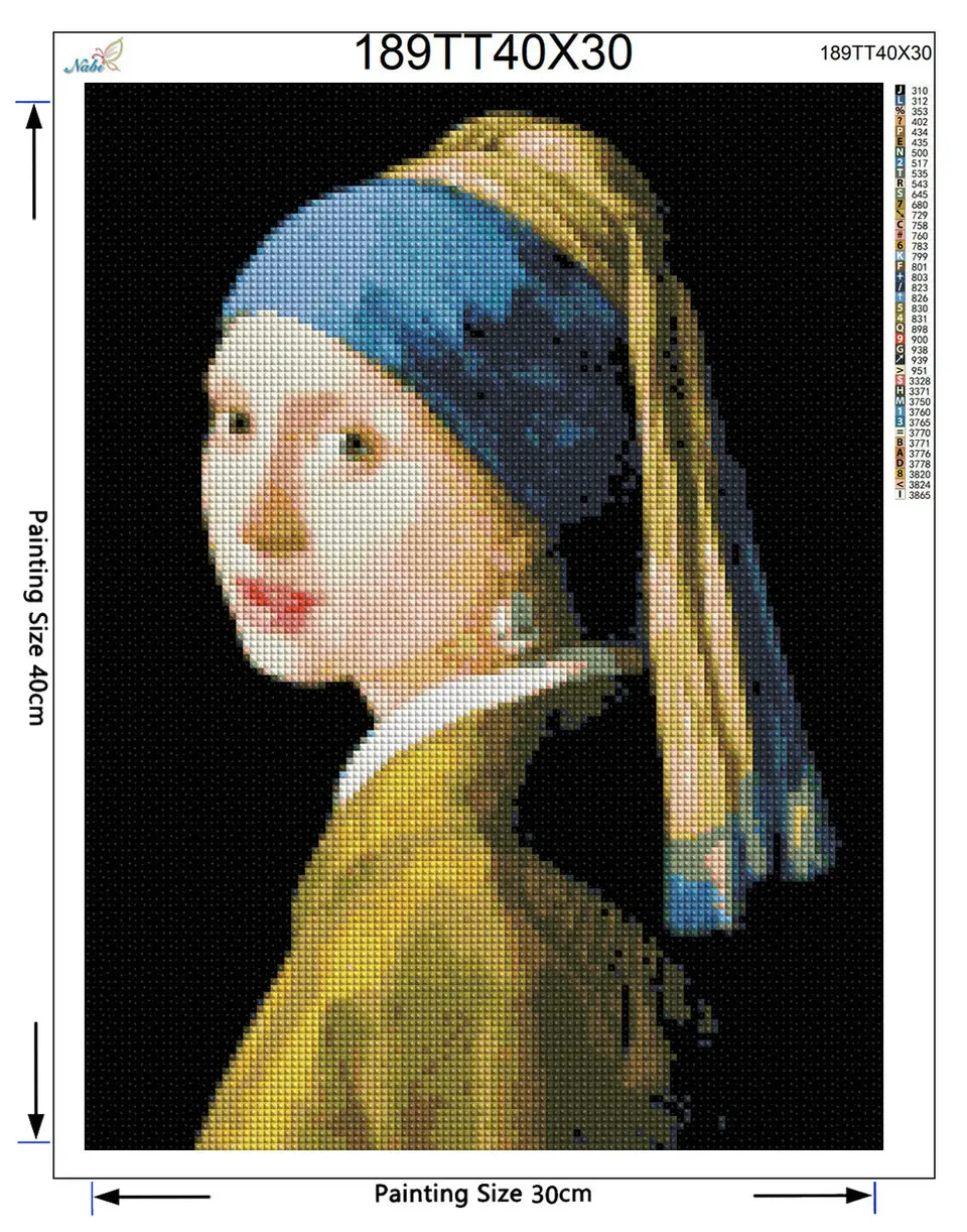 Алмазная вышивка vermeer девушка с жемчугом ожерелье diy картина Полная площадь Стразы Декор FS950