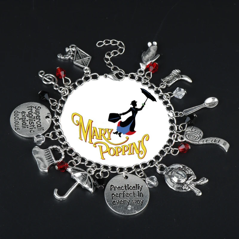 

Fairy Tale Jewelry Practically Perfect In Every Way Bracelet Hot Umbrella Shoes Castle Bangle A Bracelet Women Wristband Gift