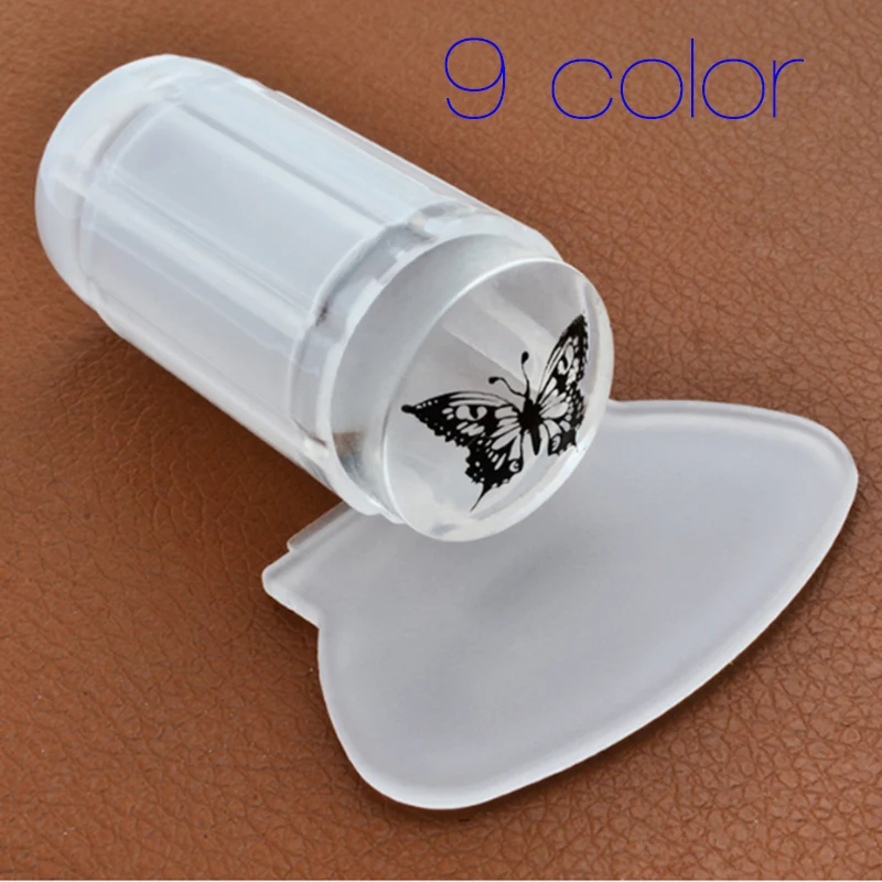 2016  New 2.8CM Transparent Stamp Nail Art Plastic Plate Clear Jelly Stamper Scraper Tool Set Manicure Polish Stamp Image  Kit