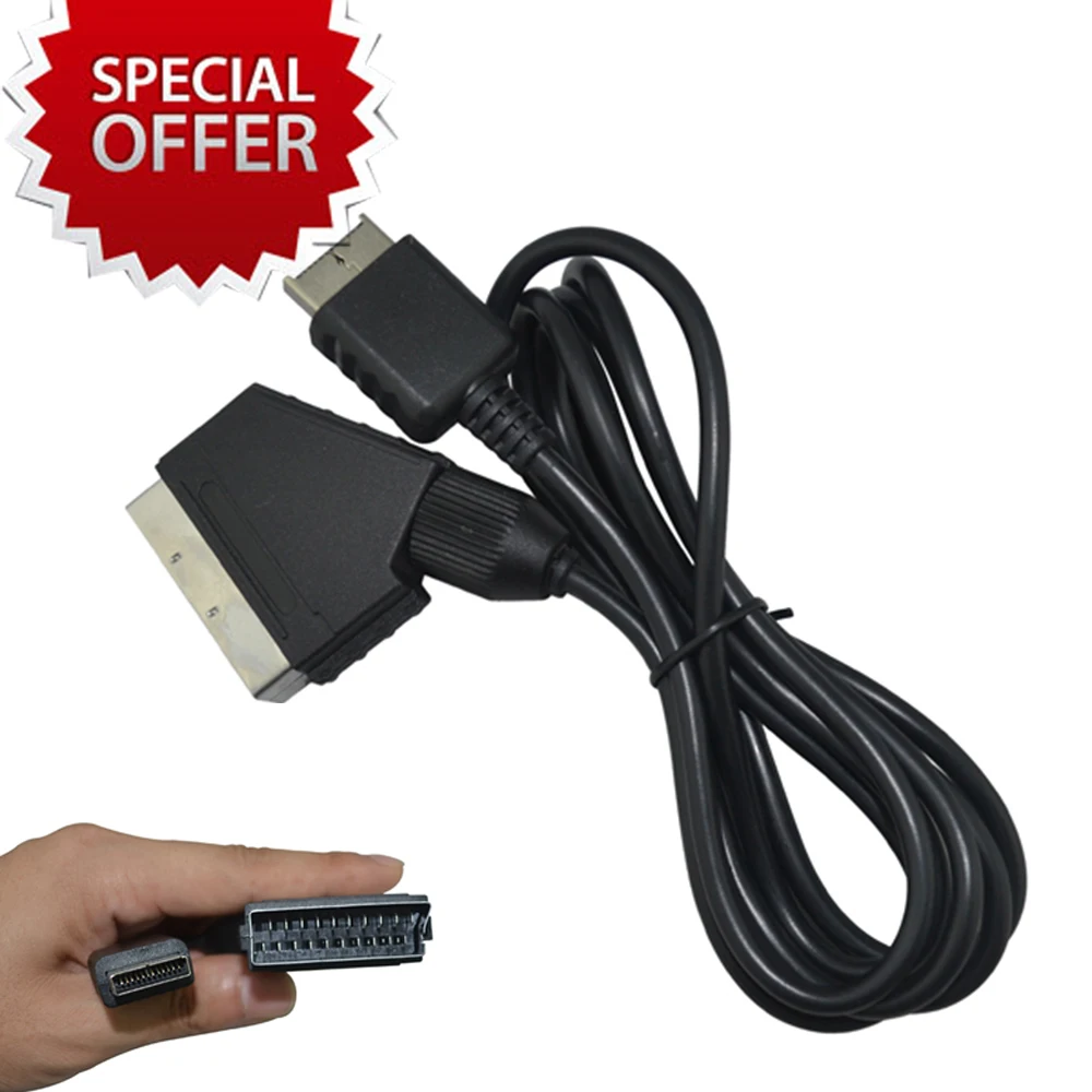 

xunbeifang 10pcs a lot Scart Cable AV Audio Video Cord for playstaion 2 3 for PS2 for PS3 Slim