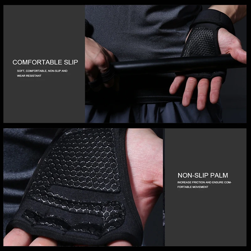 2019 1 Pair Gym Gloves Weight Lifting Training Gloves Women Men Fitness Sports Body Building Gymnastics Grips Gym Palm Protector