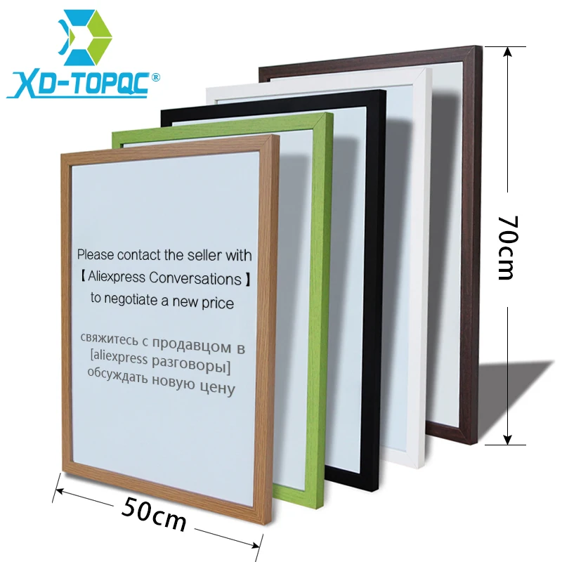

XINDI 50*70cm 10 Colors MDF Frame Magnetic Drawing White Board Office Business Message Dry Erase Whiteboard Factory Outlet WB25