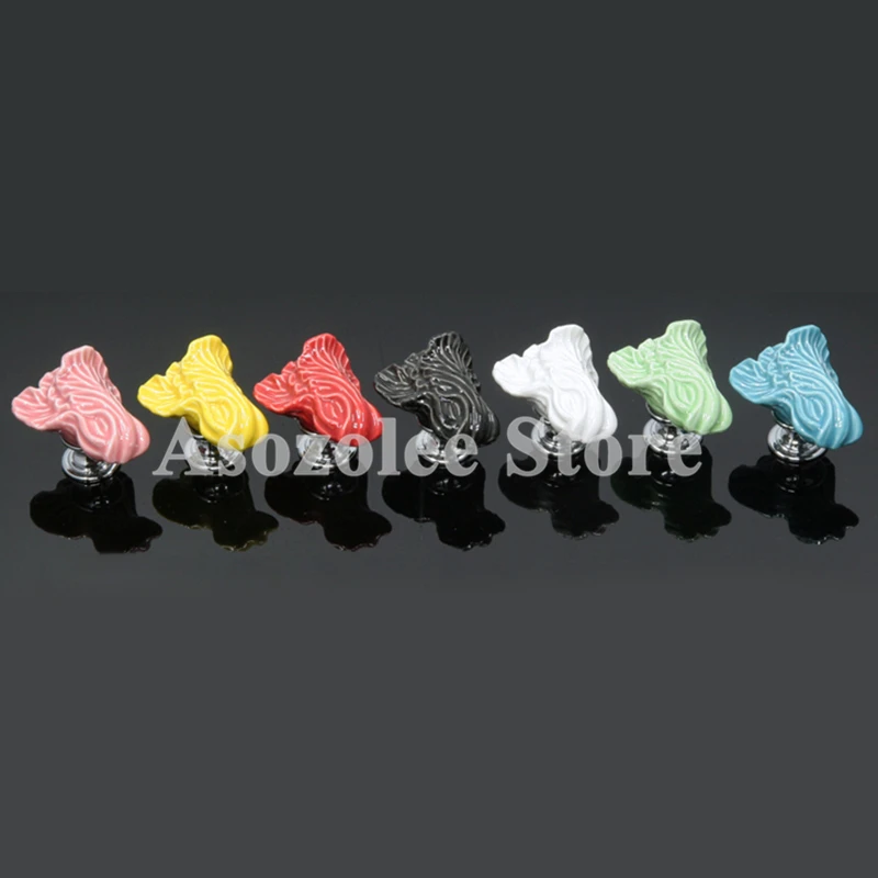 لطيف الكرتون الملفوف السيراميك الأطفال الاطفال غرفة مقابض باب المطبخ خزانة لخزانة ملابس بأدراج المقابض مجلس الوزراء التأثيرات