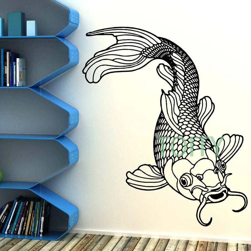 KOI CARP FISH Wall Decal Vinyl Sticker Art Decor Mural H57cm x W98cmin