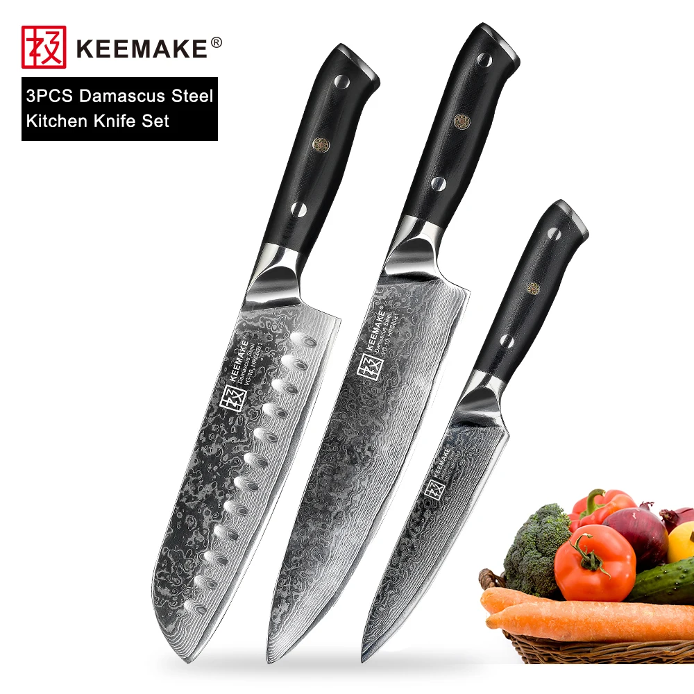 santoku knife set with block
