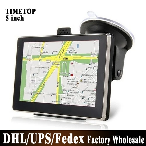 Free DHL Fedex 5pcs/lot 5 inch GPS Car Navigation MTK 4GB Capacity UK