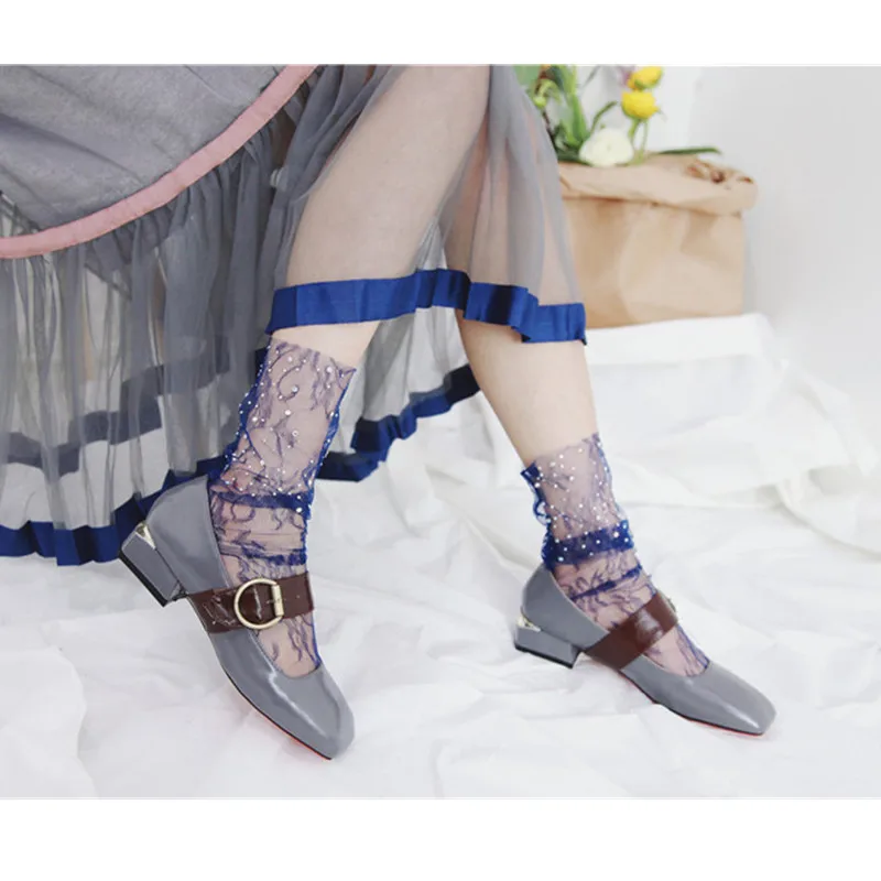 Женские летние прозрачные носки сетчатые со стразами|socks women|women summer sockswomens sheer socks |