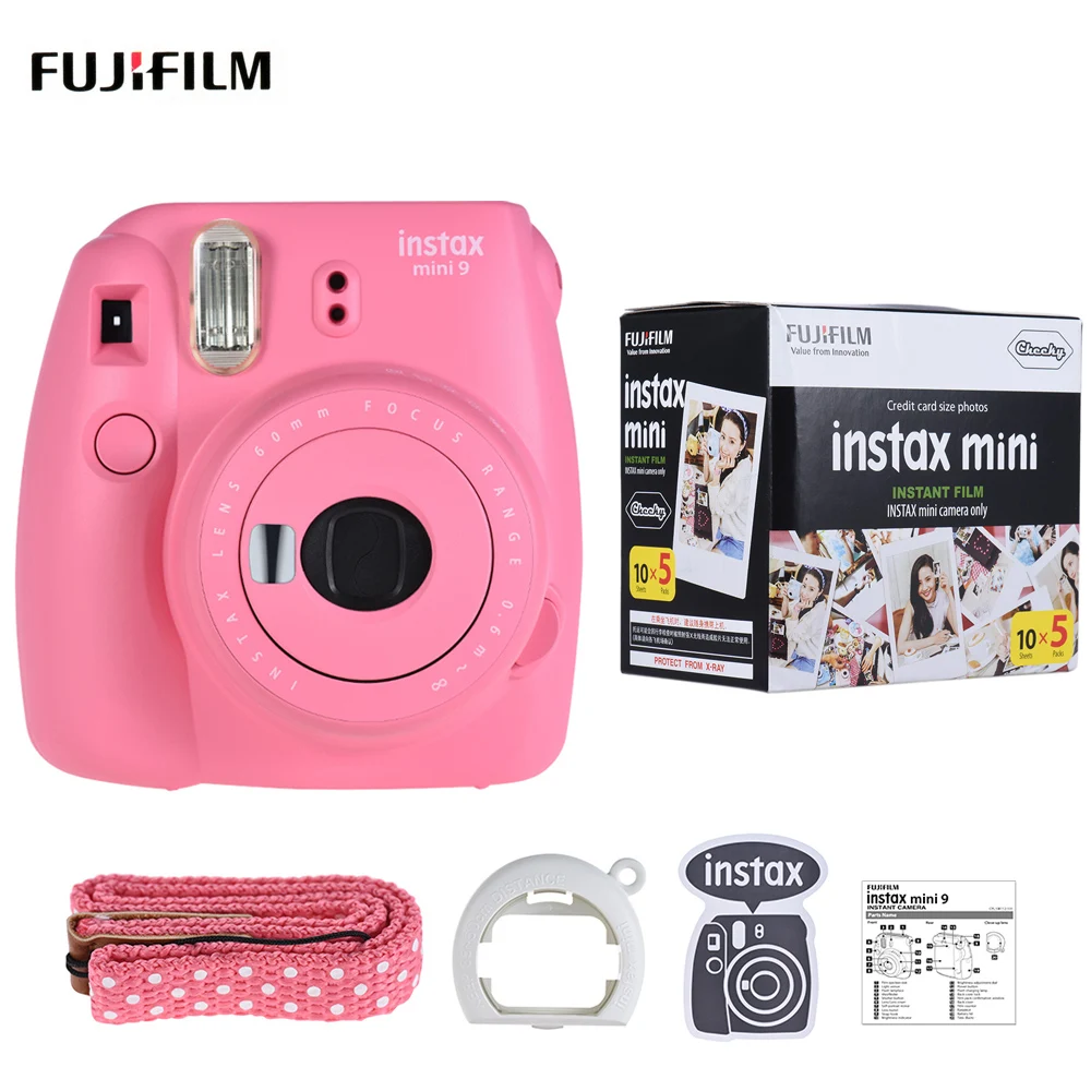 Fujifilm Instax Mini 9 камера Fuji моментальная камера пленочная камера с зеркалом для селфи+ 50 листов белой пленки фотобумага