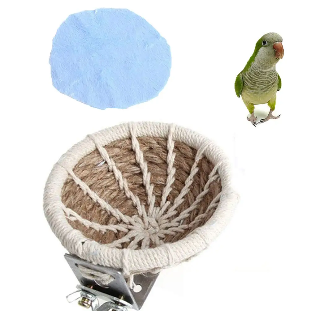 

Handmade Hemp Rope Weave Bird Breeding Nest Bed Toy for Lovebird and Small Medium Parrot Cage Perch Hatching Nesting Box