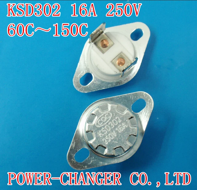 5PCS KSD302/KSD301 65C 16A/250V normal close NC Ceramics 6.3MM