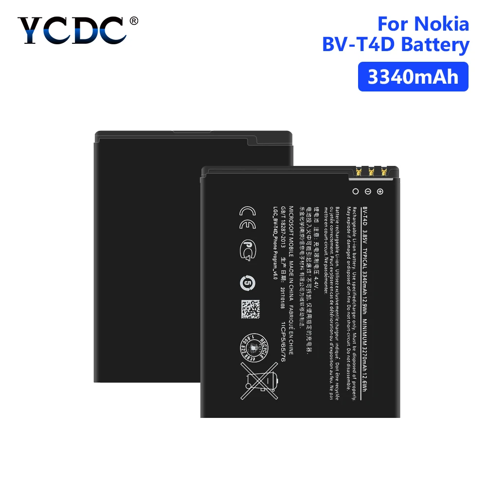 

3.85V 3340mAh BVT4D BV-T4D Lithium Battery Mobile Phone Batteries Replacement For Microsoft Nokia Lumia 950 XL 940 XL RM-1118