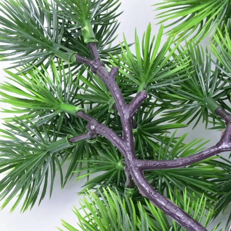 8pcs Pine Tree Branches Artificial Plastic Pinaster Cypress Fall