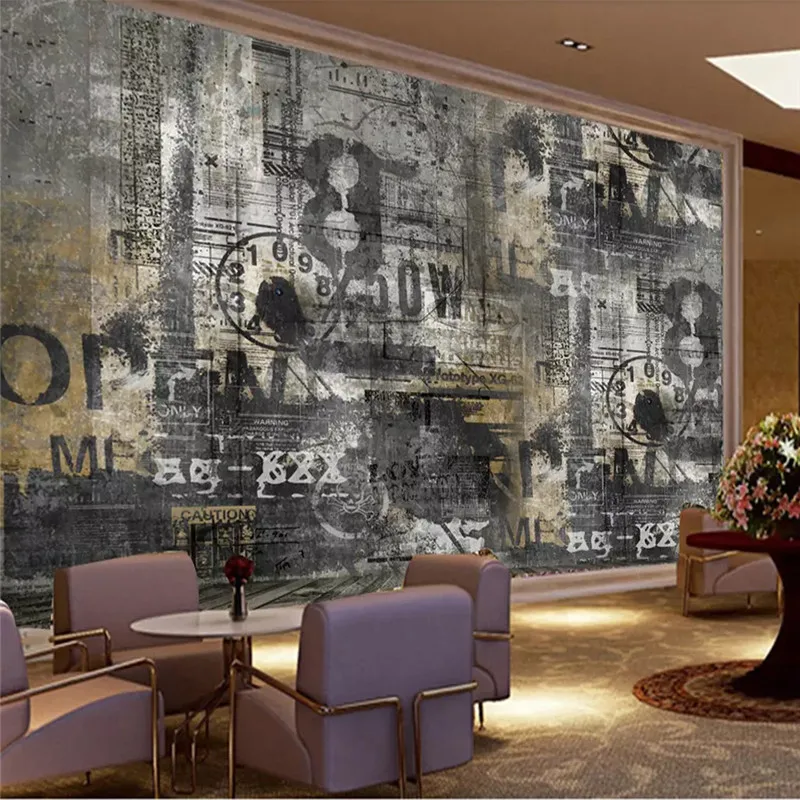 

Custom Papel De Parede 3D Retro Nostalgic English Coffee Bar TV Background Wall Mural Wallpaper Interior Decor Paper Wall Decor
