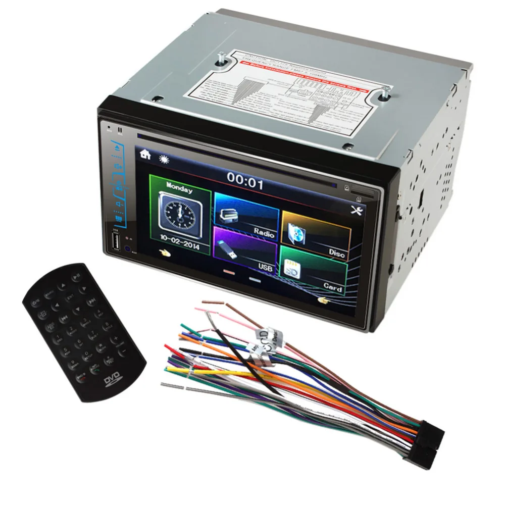 2 Din 6 &quotавтомобиль DVD плеер Bluetooth Стерео Радио мультимедийный Поддержка рулевое