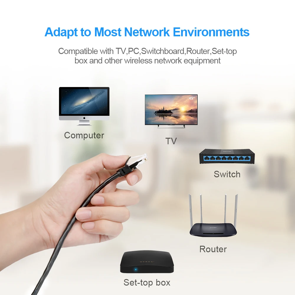 Rocketek Cat5e кабель Ethernet RJ45 сети Lan Cat 5 патч корд м Rj 45 компьютер Соединительный Ethernet| |