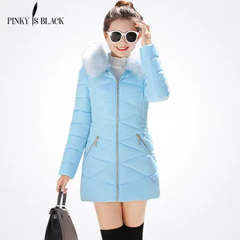 

PinkyIsBlack Winter Jacket Women 2019 Brand Fashion Thicken Warm Winter Down Cotton Jacket Women Long Parkas Slim Hood Fur Coat