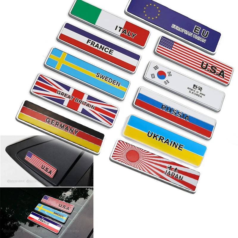 

1pcs Patriotic Flag Badge Car Emblem Sicker For Hyundai Solaris Tucson 2016 I30 IX35 I20 Accent Santa Fe Citroen C4 C5 C3 C2