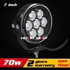 Best Price as low as $89.99 7inch 70W LED Work Light Tractor 4x4 SUV ATV LED Offroad Fog light 12v 24v IP76 Spot / Flood LED Drive Light Save on 75w 96w