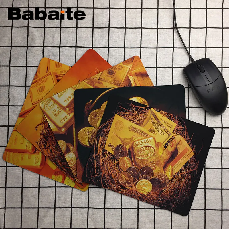 

Babaite Funny Gold and money Large Mouse pad PC Computer mat Size for 180x220x2mm and 250x290x2mm Small Mousepad