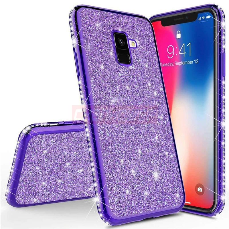 Силиконовый чехол со стразами для S8 S9 S10 Plus A70 A60 A50 A40 A30 A20 A10 M10 M20 M30 A6 A8 A7 2018 Note 8 9