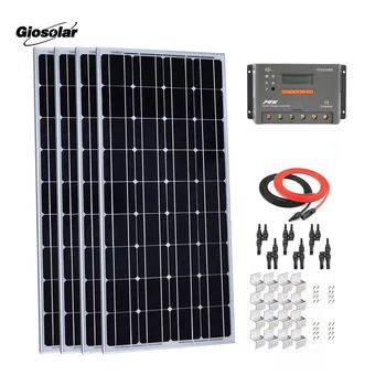 

400W 12V Monocrystalline Solar Panel Kit w/ 45A LCD PWM EP Solar Charge Controller + Red/Black Cable + Y Connector + Z Brackets
