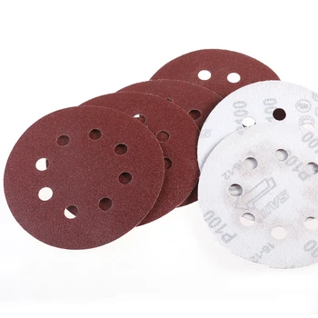

50pcs 8 Hole 5 Inch Hook and Loop Sanding Discs 100 Grit Sandpaper Circular Pads 5 Inch Sandpaper Circular Pads