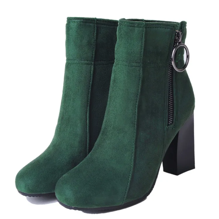 Autumn Women Square Heel Boots Ankle Boots with Chunky Heel Girl Lady High Boots Shoes CerdaChic Fashion 2018 Women's Shoes