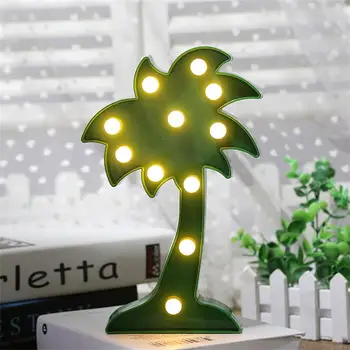 

3D LED Nightlight Flamingo Pineapple Cactus Coconut tree Night Lamp Christmas Kids Room Decor LED Romantic Table Lamp