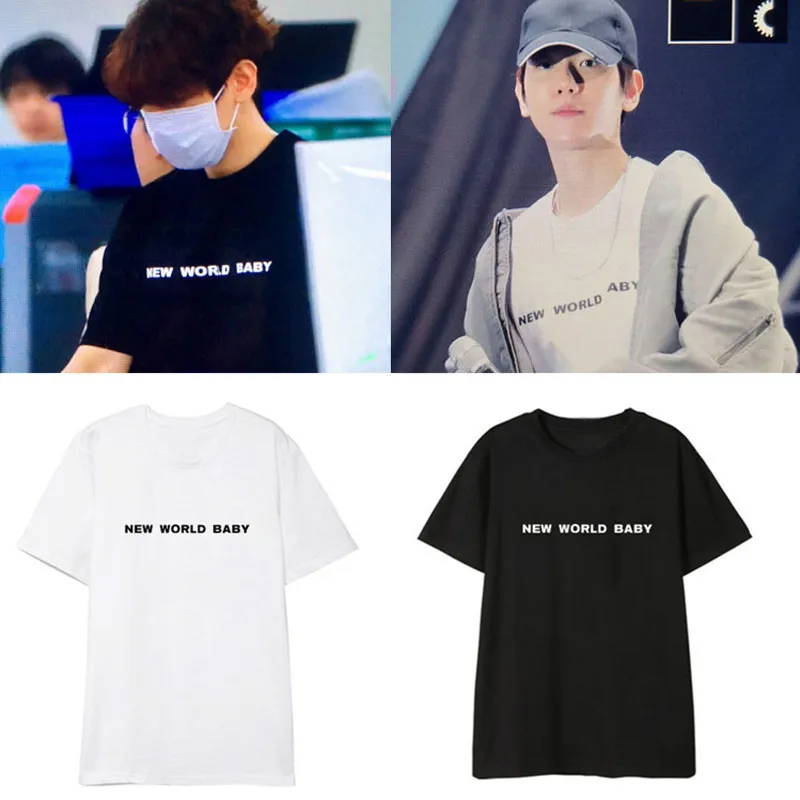 EXO Kpop BaekHyun уличная свободная футболка женская хлопковая Футболка Harajuku